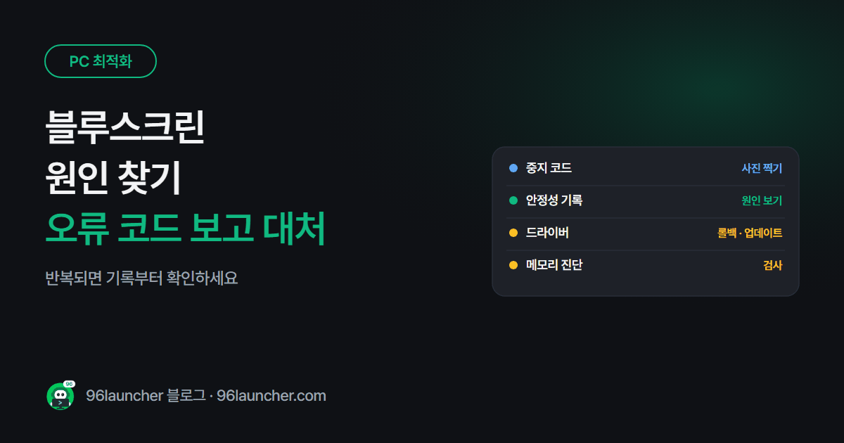 블루스크린 원인 찾기: 파란 화면 오류 코드 보고 대처하는 법