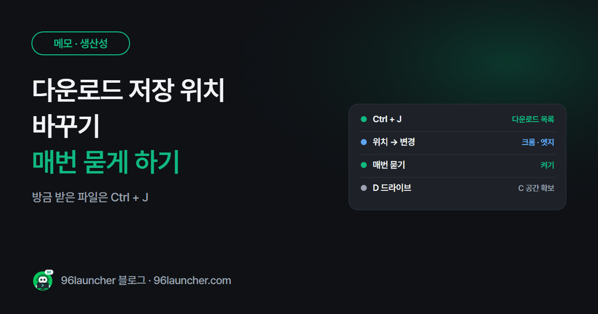 크롬 · 엣지 다운로드 저장 위치 바꾸기 · 매번 위치 묻게 하기