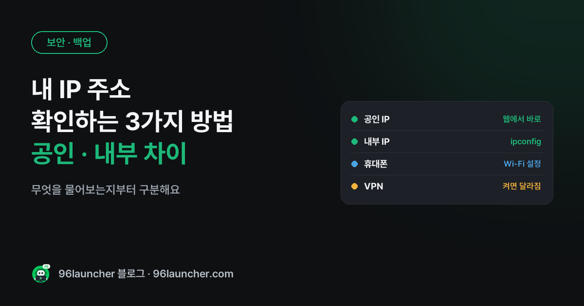 내 IP 주소 확인하는 3가지 방법: 공인 IP · 내부 IP 차이까지