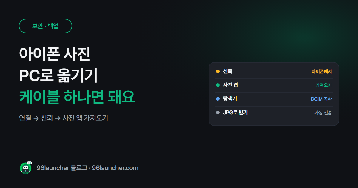 아이폰 사진 PC로 옮기기: 케이블 · 사진 앱 · iCloud 방법별 정리