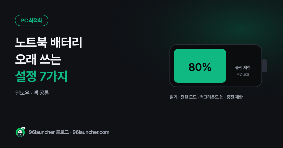 노트북 배터리 오래 쓰는 설정 7가지 (윈도우 · 맥)