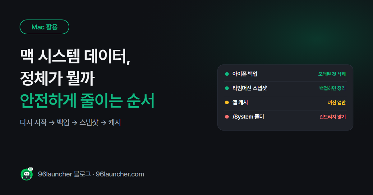 맥 시스템 데이터 줄이는 법: 정체와 안전하게 정리하는 순서