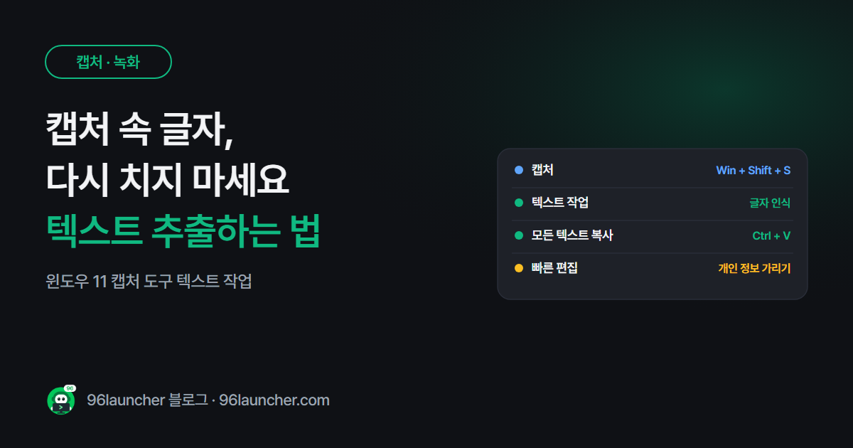 캡처 이미지에서 텍스트 추출하는 법: 윈도우 캡처 도구로 글자 복사하기