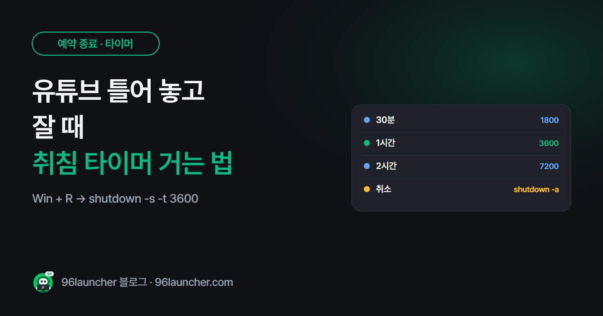 유튜브 · 음악 틀어 놓고 잘 때: 컴퓨터 취침 타이머 거는 법