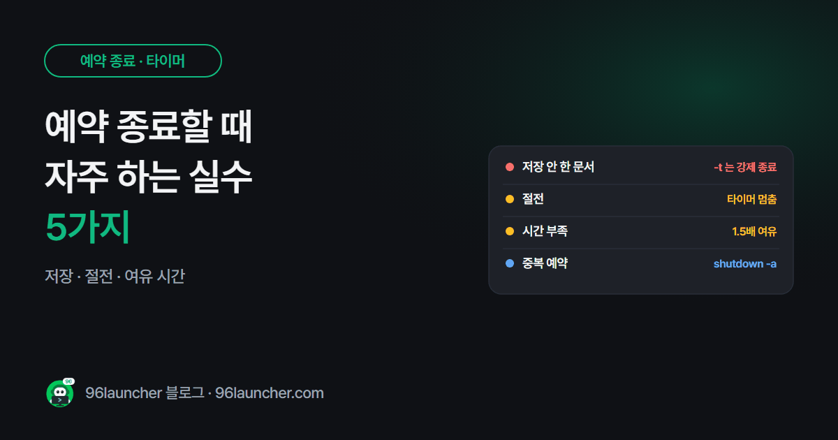 예약 종료할 때 자주 하는 실수 5가지: 저장 안 한 문서부터 절전까지