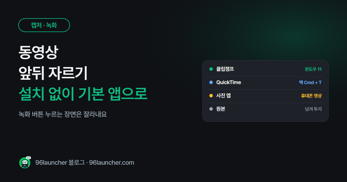 동영상 앞뒤 자르기: 윈도우 · 맥 기본 앱으로 설치 없이