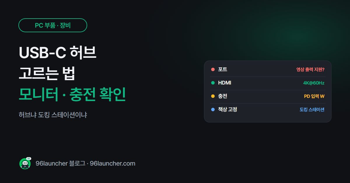 USB-C 허브 · 도킹 스테이션 고르는 법: 모니터 연결 · 충전 되는지 확인하기