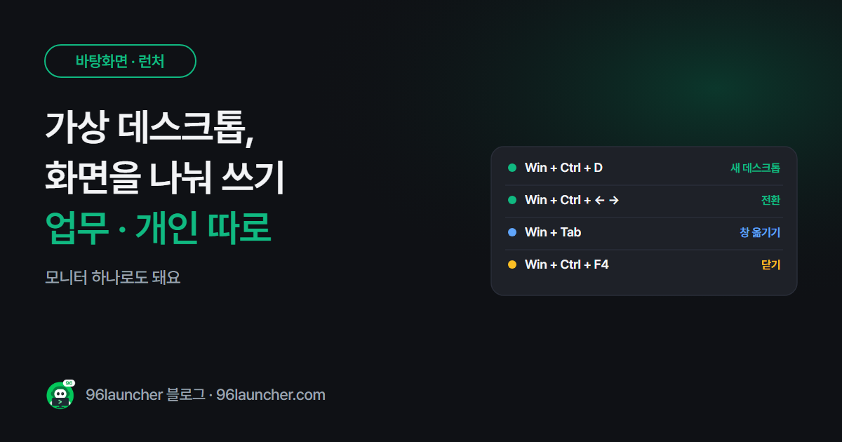 가상 데스크톱 사용법: 업무 화면 · 개인 화면 나누고 전환하기